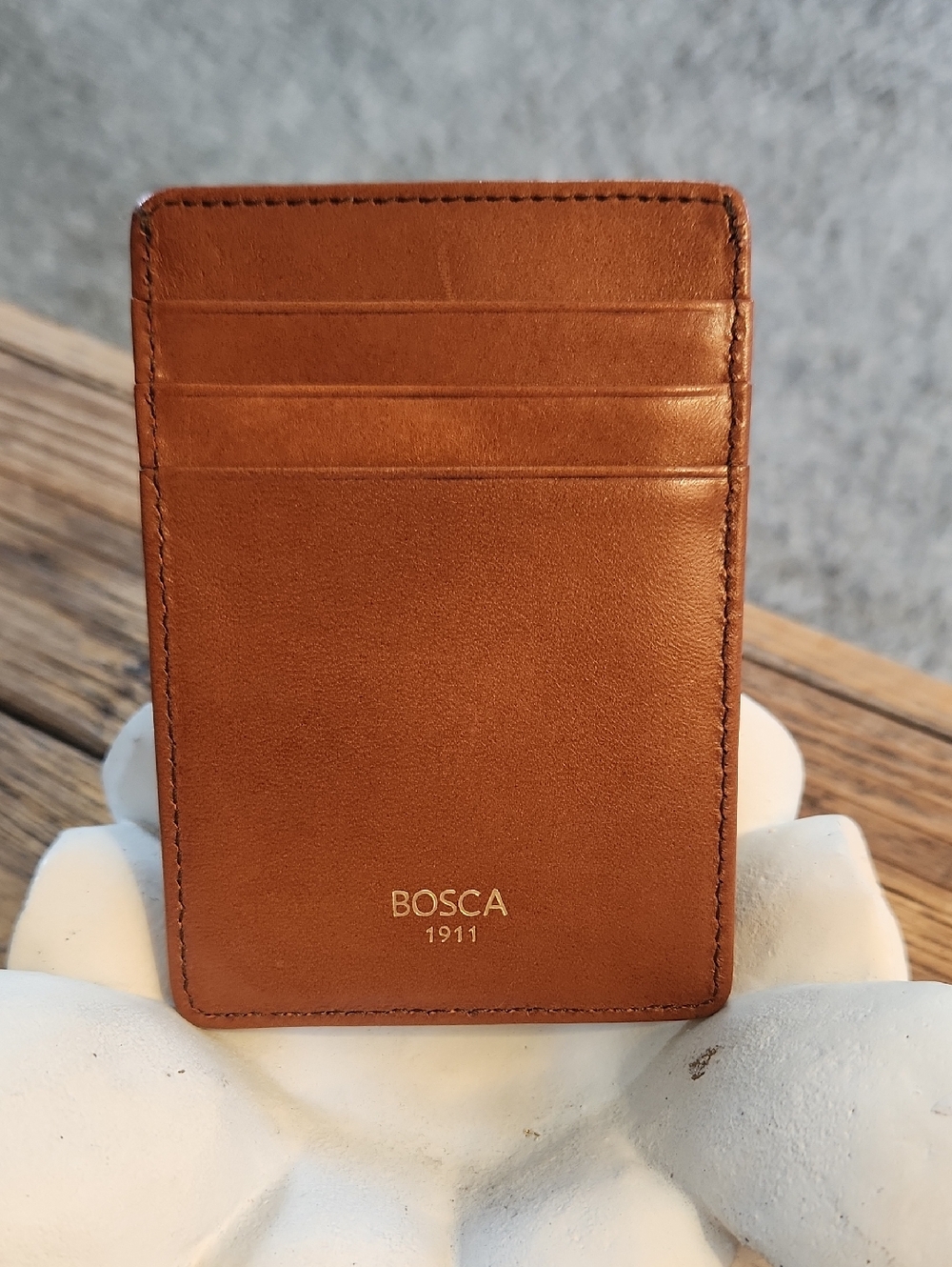 Bosca Brown Leather Slim Card Sleeve